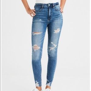 AE high rise distressed Jegging